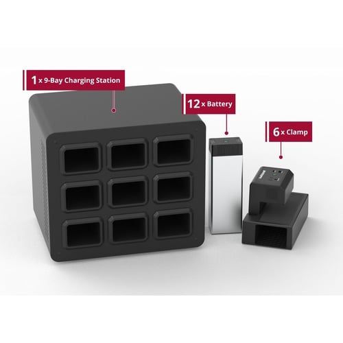 Constant Use Bundle, Includes: (12) Li-Ion Batteries, (6) Clamps and (9) Bay Chargers (DROP SHIP ONLY) (Item is considered HAZMAT and cannot ship via Air or to AK, GU, HI, MP, PR, VI)