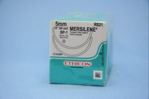 Suture, Ethiguard Blunt Point, Size 5mm, 3/16" x 12", White Woven Tape, Needle BP-1 BP-1, _ Circle, 6/bx (Continental US Only)
