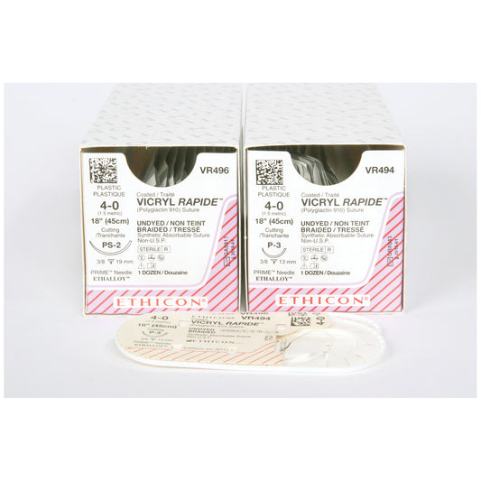 Suture, Precision Point Reverse Cutting, Size 4-0, 18", Undyed Braided, Needle PS-2, 3/8 Circle, 1 dz/bx (Continental US Only)