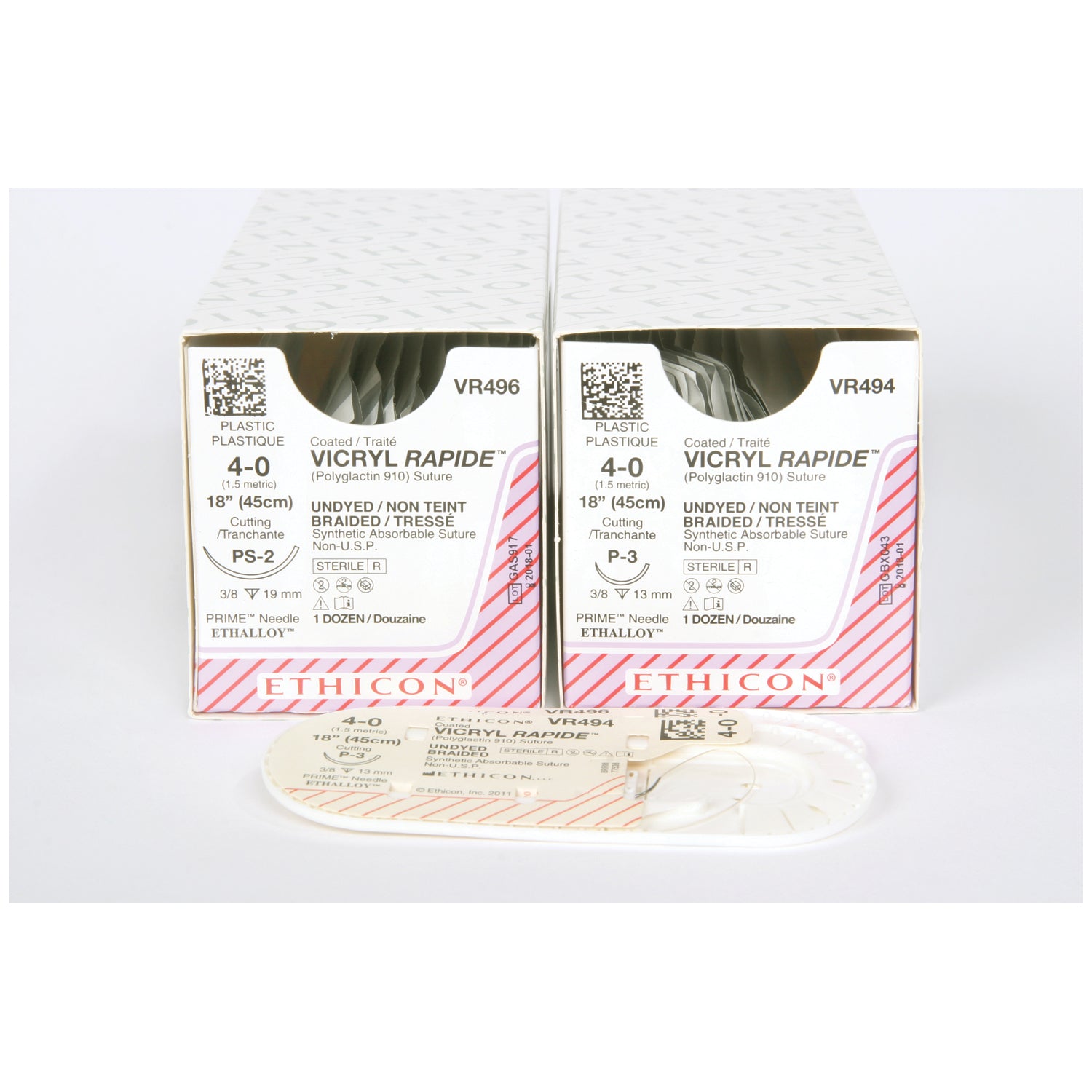 Suture, Precision Point Reverse Cutting, Size 4-0, 18", Undyed Braided, Needle P-3, 3/8 Circle, 1 dz/bx (Continental US Only)