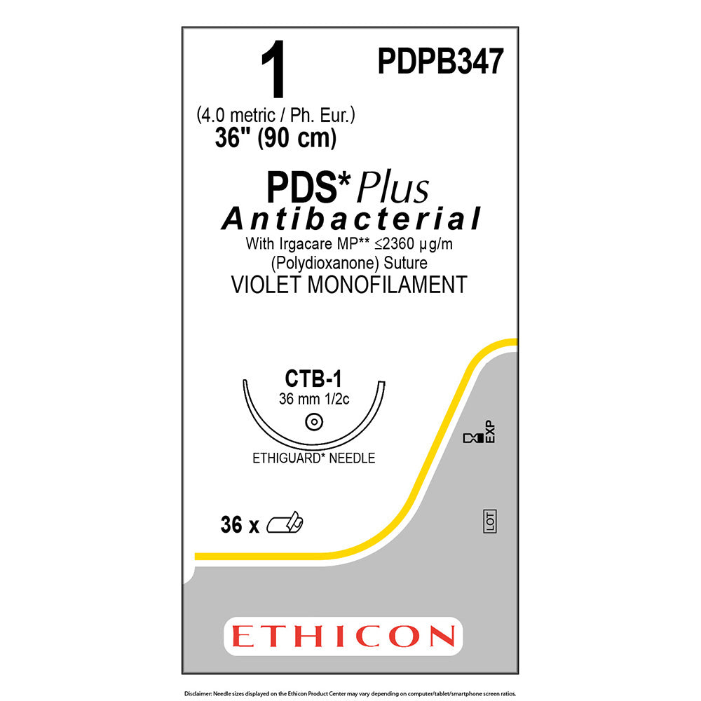 Suture, Ethiguard Blunt Point, Size 1, 36", Violet Monofilament, Needle CTB-1, _ Circle, 3 dz/bx (Continental US Only)