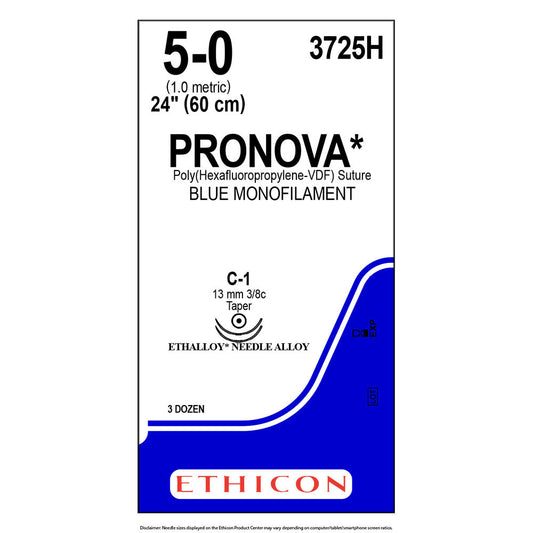 Suture, Taper Point, Size 5-0, 24", Blue Monofilament, Needle C-1, 3/8 Circle, 3 dz/bx (Continental US Only)