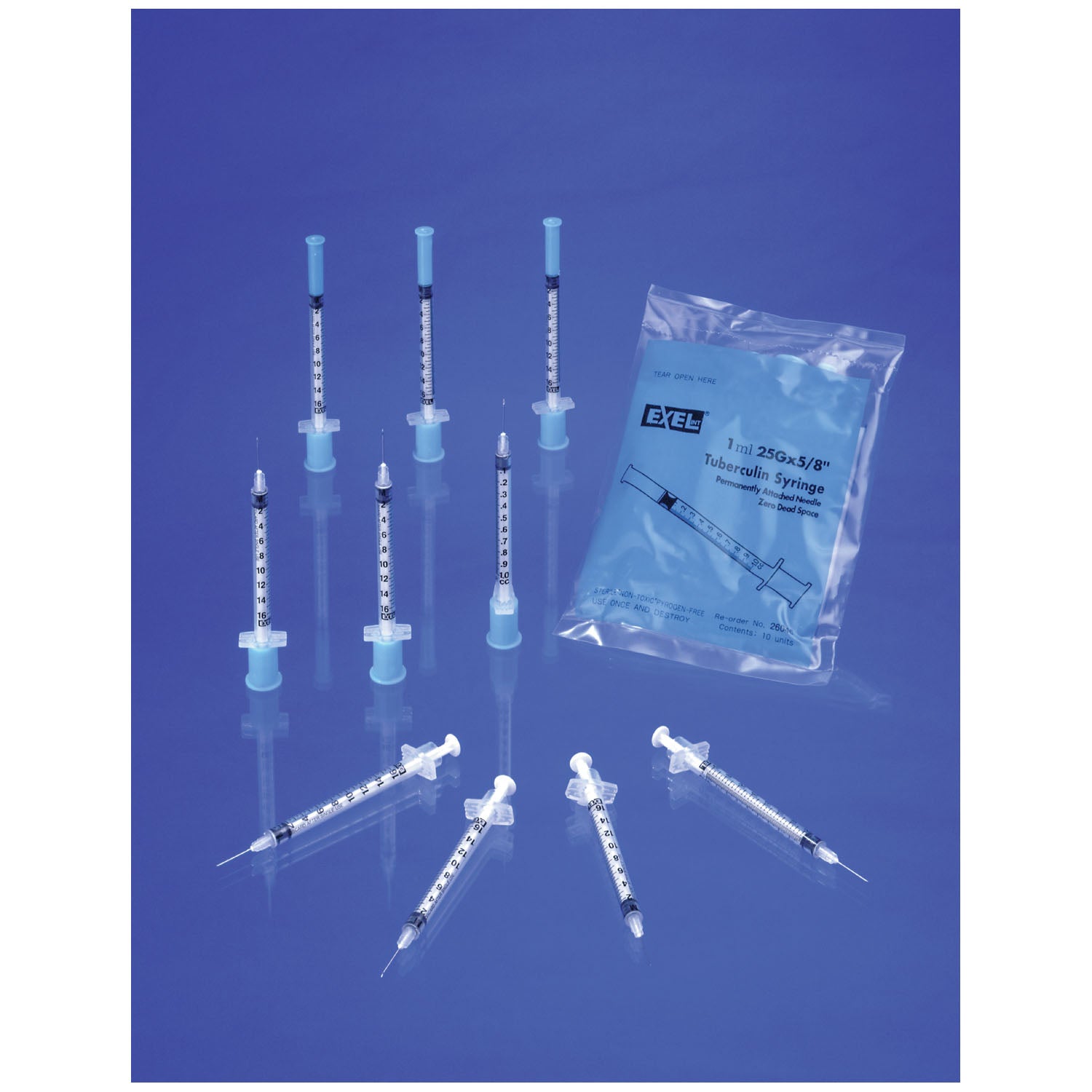 Tuberculin Syringe, Needle, 25G x 5/8", Zero Dead Space, 10/bg, 10 bg/bx, 5 bx/cs (16 cs/plt) (Item on Manufacturer Back Order with no Estimated Time of Availability)