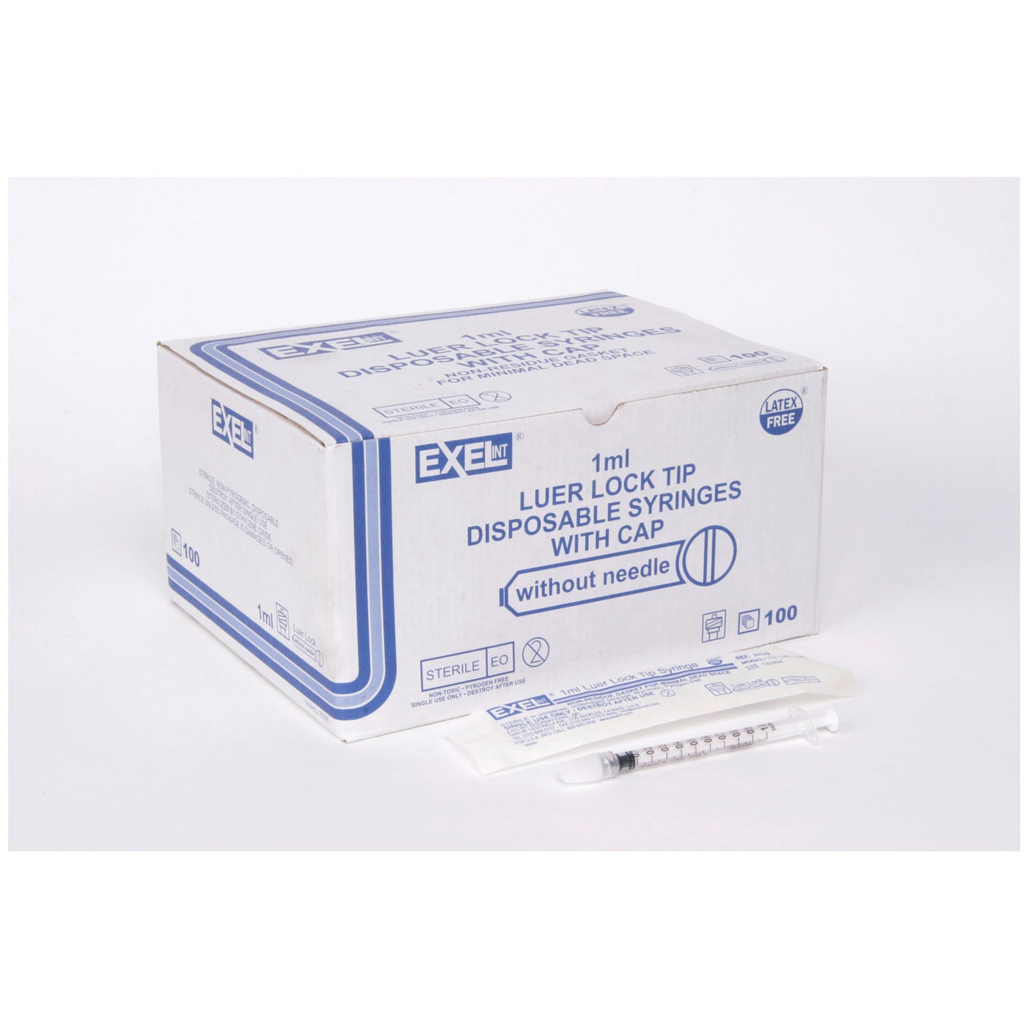 Tuberculin Syringe Only, 1cc, Low Dead Space Plunger, Luer Lock with Cap, 100/bx, 10 bx/cs