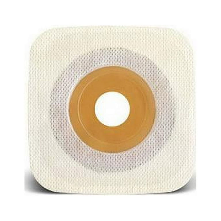 Adhesive Coupling, Pre-Cut, Stomahesive Skin Barrier with Tape Collar, White, 1 1/8" Stoma Opening, 4" x 4", 10/bx (Continental US Only)