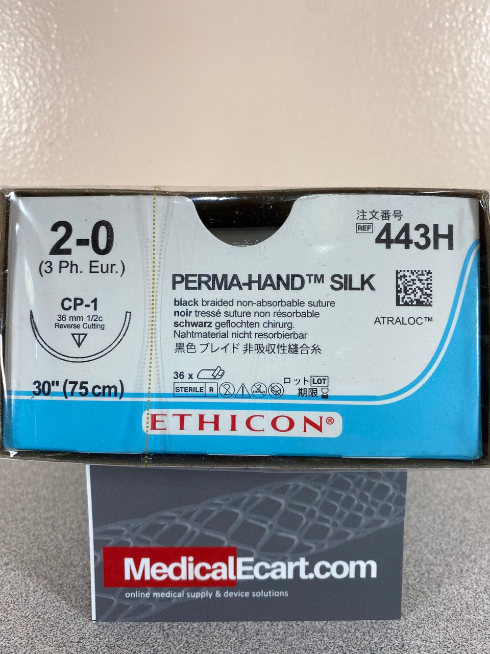 Suture, Reverse Cutting, Size 2-0, 30", Black Braided, Needle CP-1, _ Circle, 3 dz/bx (Continental US Only)