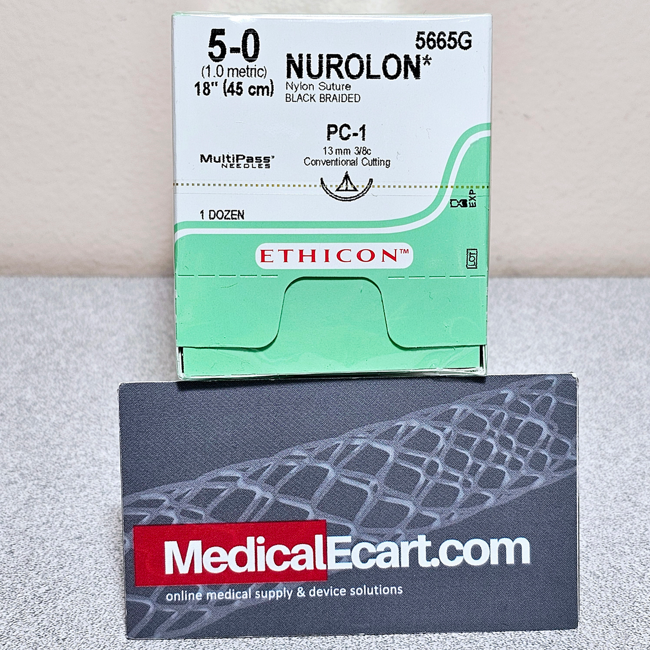 Suture, Precision Cosmetic Conventional Cutting Prime, Size 5-0, 18", Black Braided, Needle PC-1, 3/8 Circle, 1 dz/bx (Continental US Only)