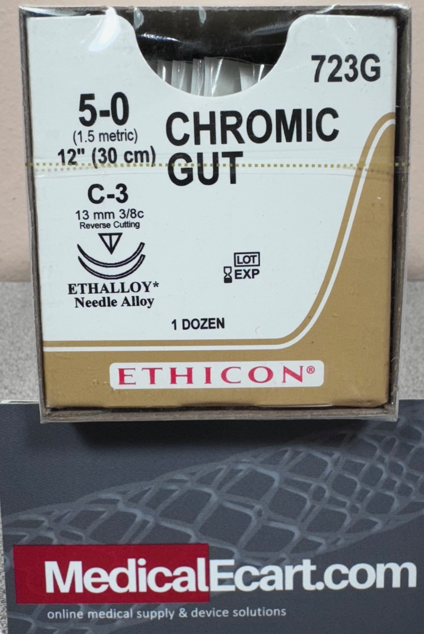 Suture, Reverse Cutting, Size 5-0, 12", Needle C-3,C-3, 3/8 Circle, 1 dz/bx (Continental US Only)