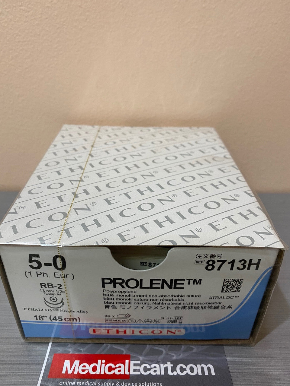Suture, Taper Point, Size 5-0, 18", Blue Monofilament, Needle RB-2 RB-2, _ Circle, 3 dz/bx (Continental US Only)