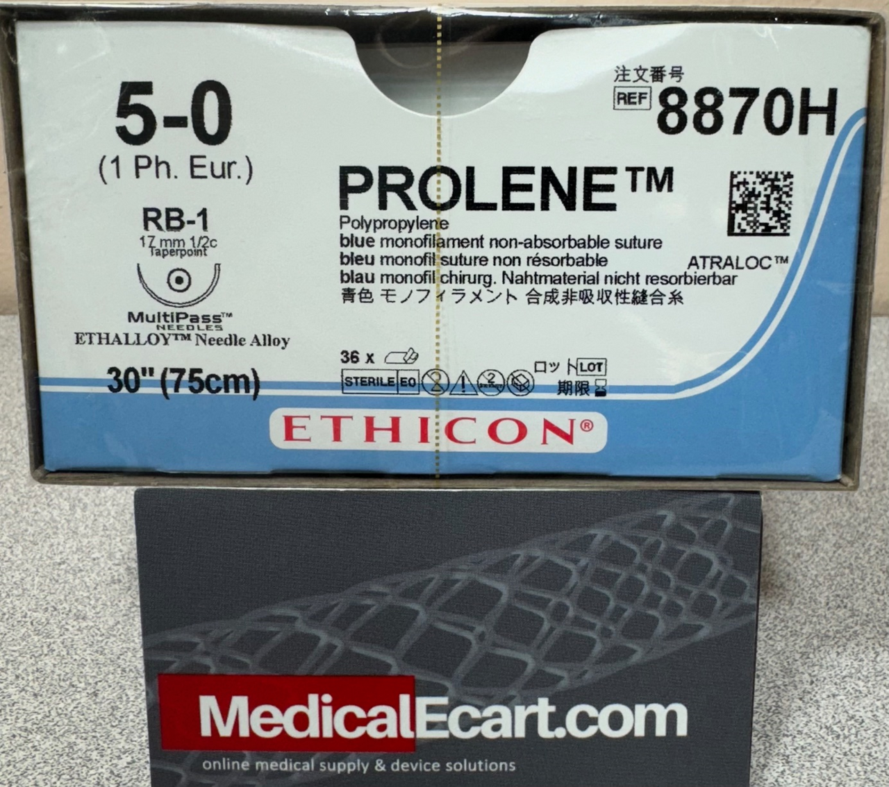 Suture, Size 5-0, 30", Prol BL Mono RB-1, 3 dz/bx (Continental US Only)