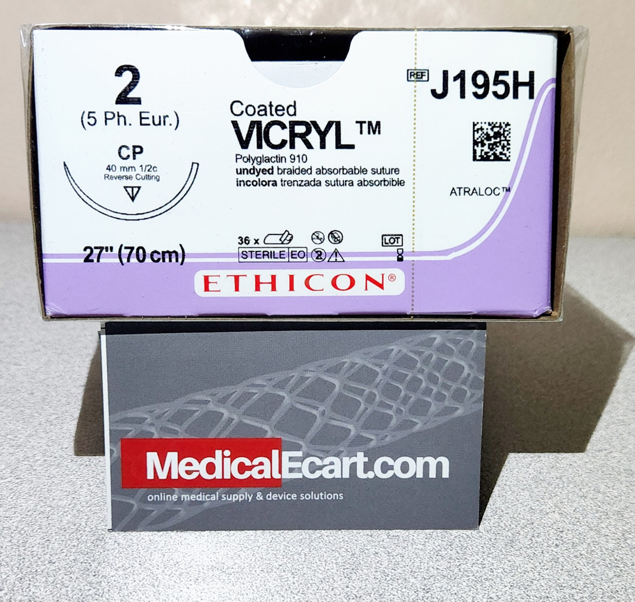 Suture, Reverse Cutting, Size 2, 27", Undyed Braided, Needle CP, _ Circle, 3 dz/bx (Continental US Only)