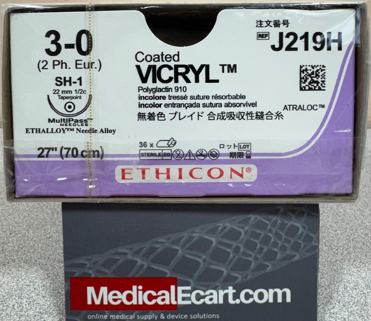 Suture, Taper Point, Size 3-0, Undyed Braided, 27", Needle SH-1, _ Circle, 3 dz/bx (Continental US Only)