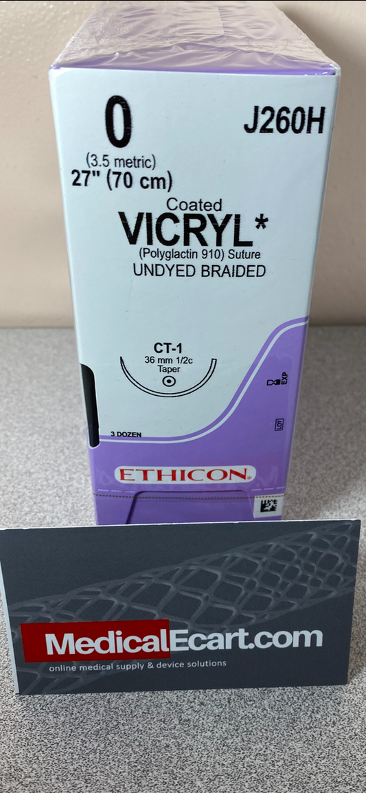 Suture, Taper Point, Size 0, 27", Undyed Braided, Needle CT-1, _ Circle, 3 dz/bx (Continental US Only)