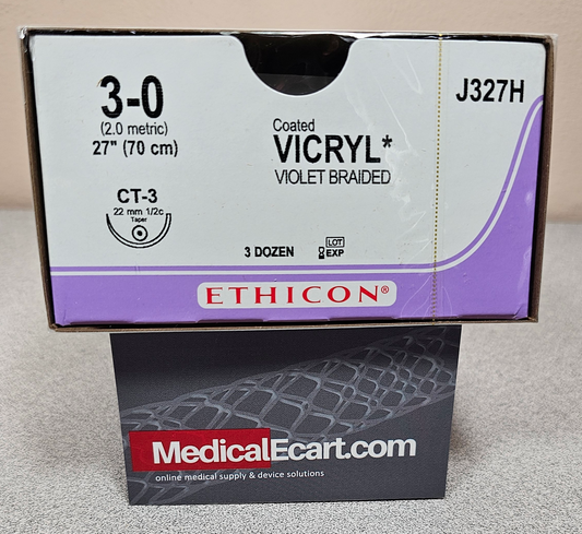 Suture, Taper Point, Size 3-0, 27", Violet Braided, Needle CT-3, _ Circle, 3 dz/bx (Continental US Only)
