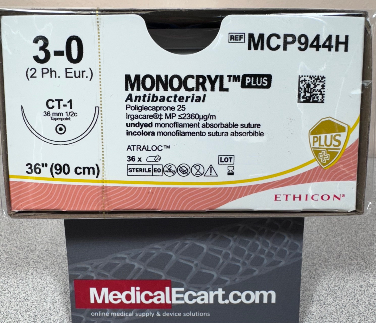 Suture, Taper Point, Size 3-0, 36", Undyed Monofilament, Needle CT-1, _ Circle, 3 dz/bx (Continental US Only)