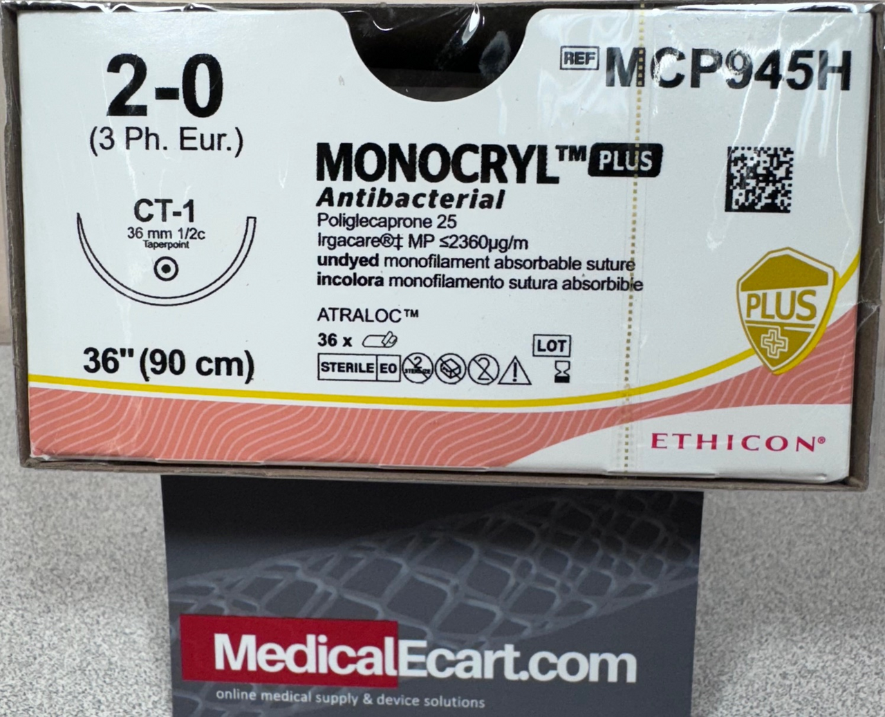 Suture, Taper Point, Size 2-0, 36", Undyed Monofilament, Needle CT-1, _ Circle, 3 dz/bx (Continental US Only)