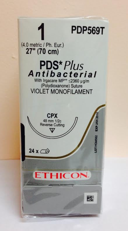 Suture, Reverse Cutting, Size 1, 27", Violet Monofilament, Needle CPX, _ Circle, 2 dz/bx (Continental US Only)