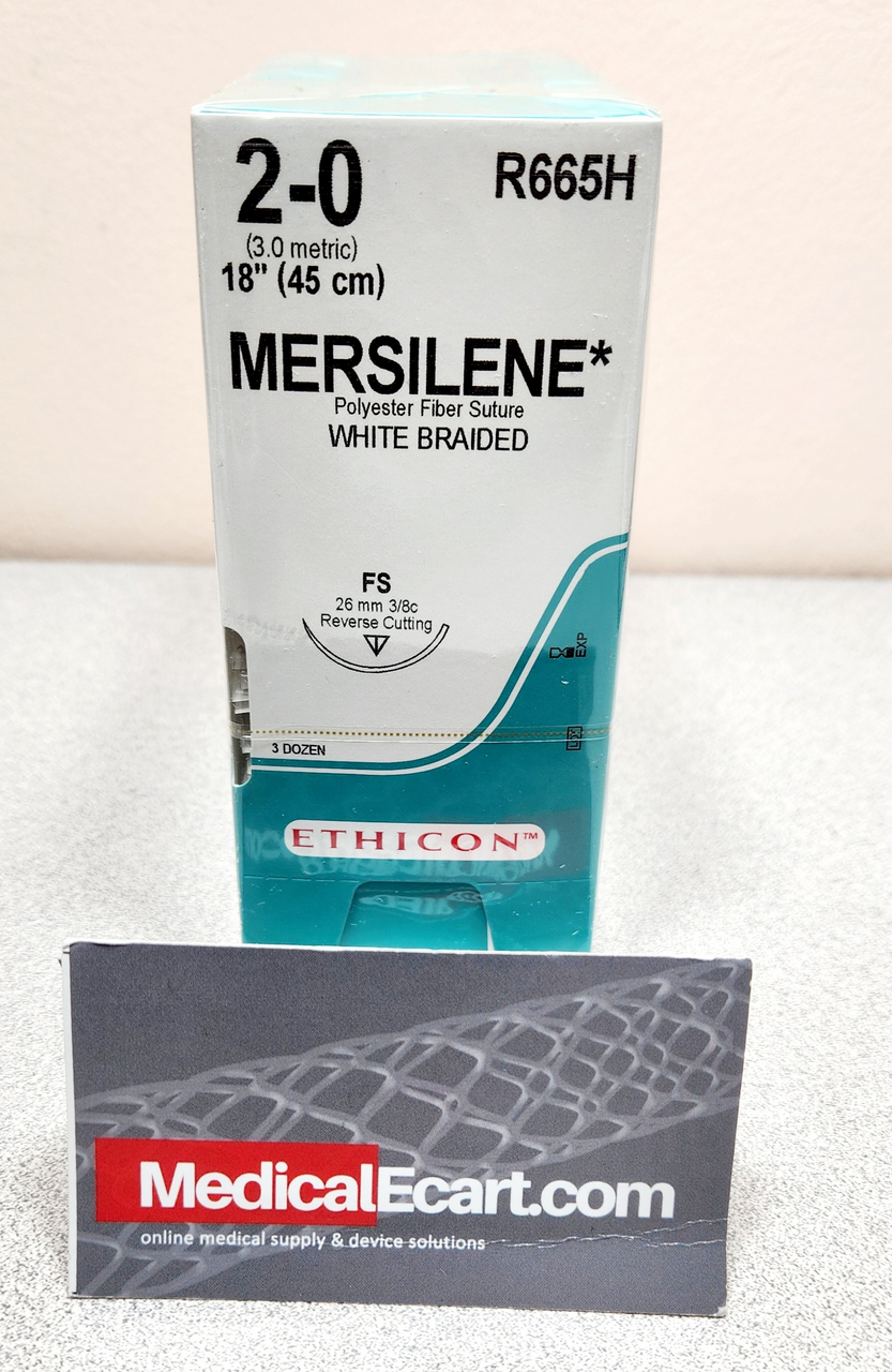 Suture, Reverse Cutting, Size 2-0, 18", White Braided, Needle FS, 3/8 Circle, 3 dz/bx (Continental US Only)