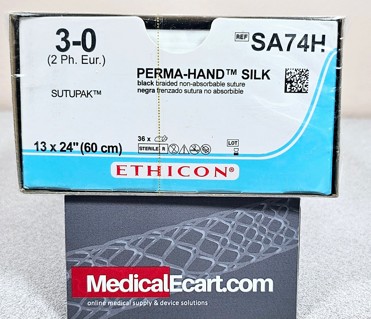Suture, Sutupak Pre-Cut, Size 3-0, 13-24", Black Braided, 3 dz/bx (Continental US Only)