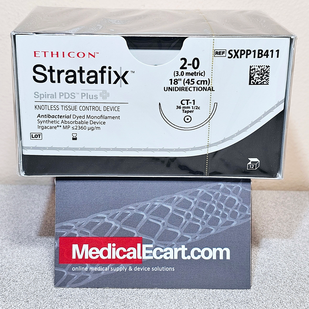 Suture, Spiral, Violet Monofilament, Size 2-0, Needle CT-1, 45 cm, 12/bx (Continental US Only)