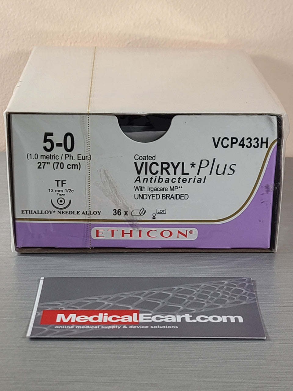 Suture, Taper Point, Size 5-0, 27", Undyed Braided, Needle TF, _ Circle, 3 dz/bx (Continental US Only)