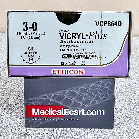 Suture, Taper Point, Size 3-0, 8-18", Undyed Braided, Needle SH, _ Circle, 1 dz/bx (Continental US Only)