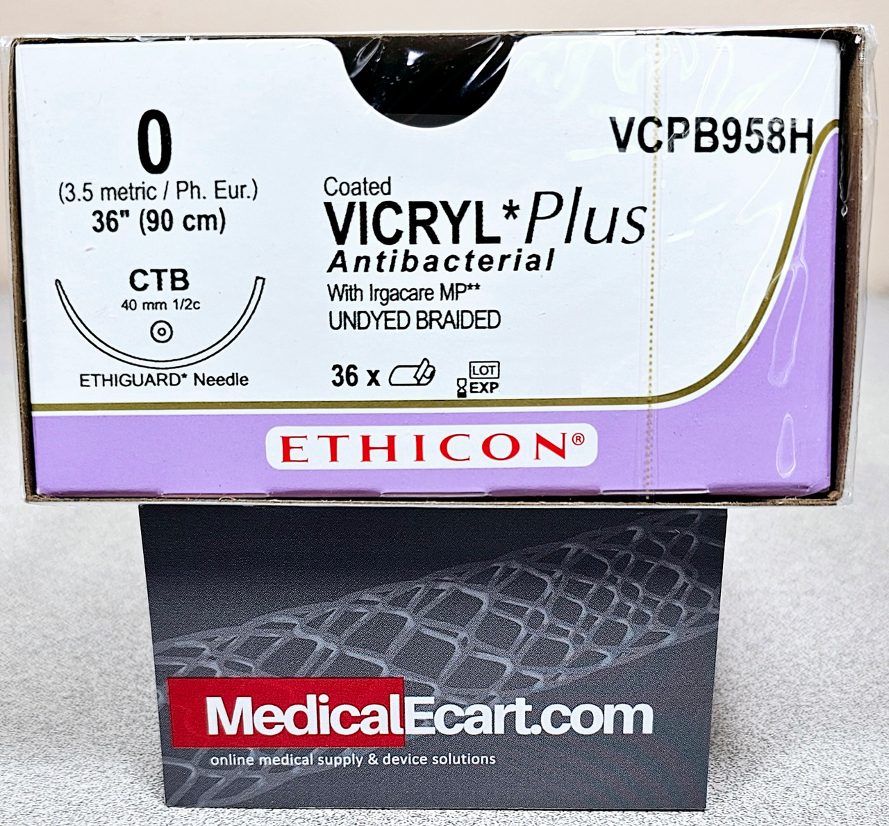 Suture, Ethiguard Blunt Point, Size 0, 36", Undyed Braided, Needle CTB, _ Circle, 3 dz/bx (Continental US Only)