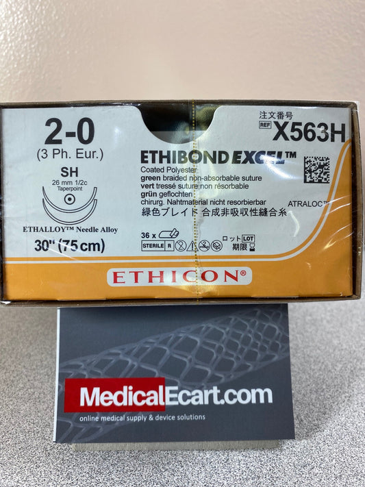 Suture, Taper Point, Size 2-0, 30", Green Braided, Needle SH SH, _ Circle, 3 dz/bx (Continental US Only)