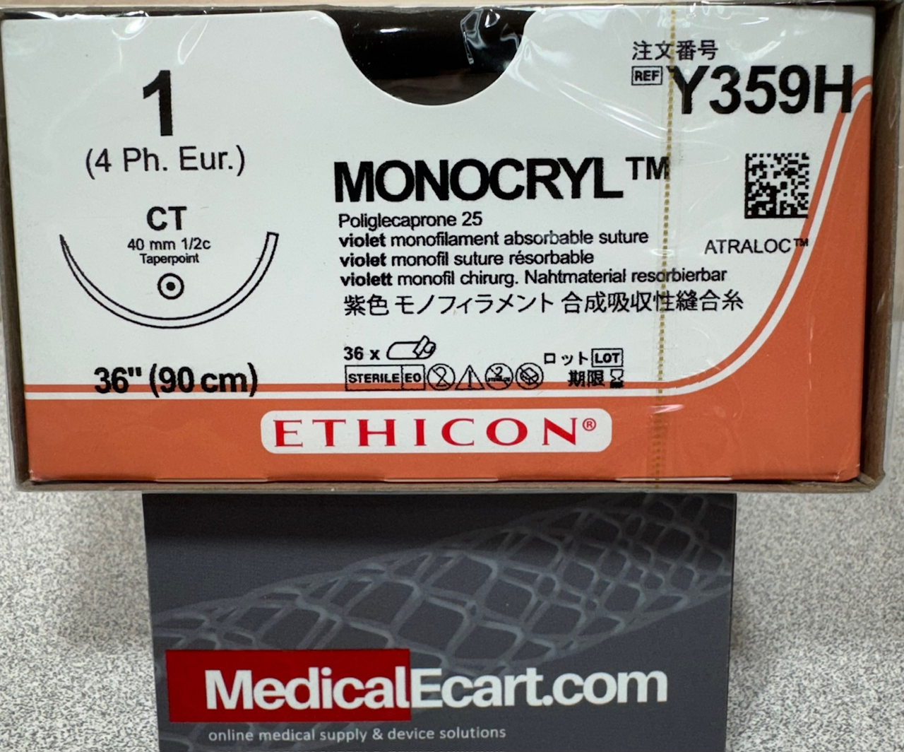 Suture, Taper Point, Size 1, 36", Violet Monofilament, Needle CT, _ Circle, 3 dz/bx (Continental US Only)