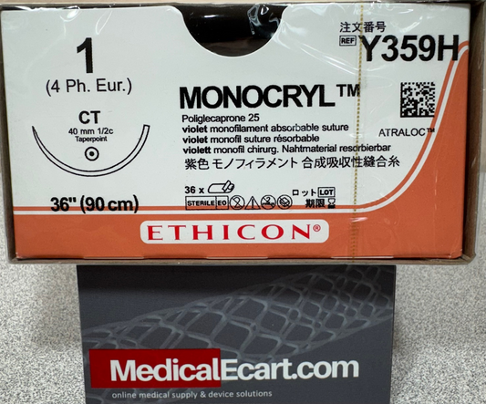 Suture, Taper Point, Size 1, 36", Violet Monofilament, Needle CT, _ Circle, 3 dz/bx (Continental US Only)