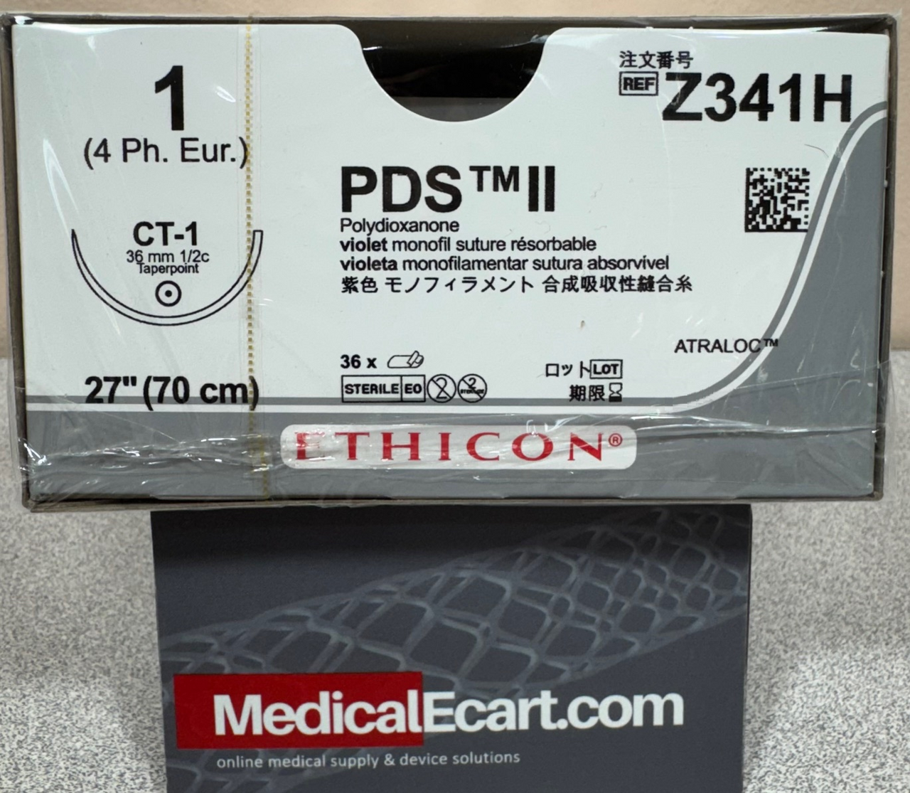 Suture, Taper Point, Size 1, 27", Violet Monofilament, Needle CT-1, _ Circle, 3 dz/bx (Continental US Only)