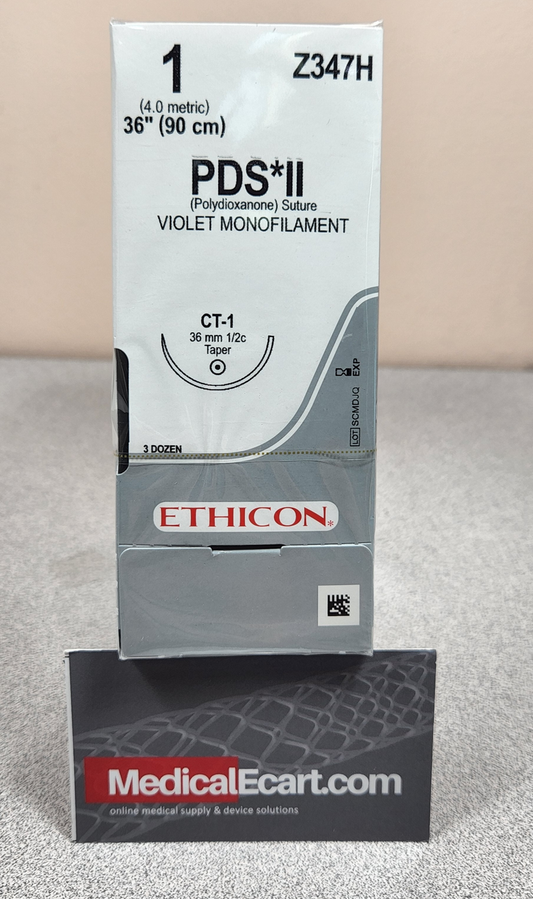 Suture, Taper Point, Size 1, 36", Violet Monofilament, Needle CT-1, _ Circle, 3 dz/bx (Continental US Only)