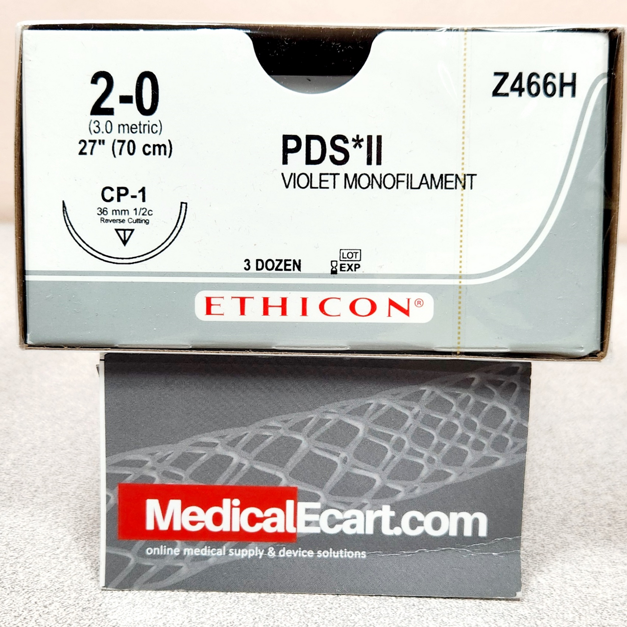 Suture, Reverse Cutting, Size 2-0, 27", Violet Monofilament, Needle CP-1, _ Circle, 3 dz/bx (Continental US Only)