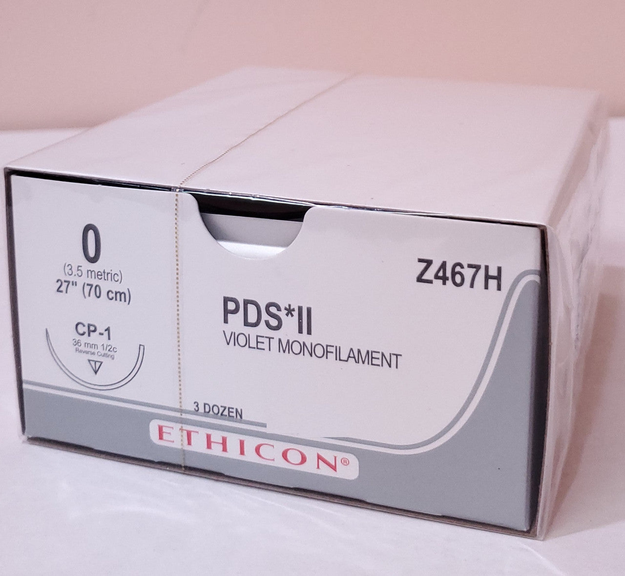 Suture, Reverse Cutting, Size 0, 27", Violet Monofilament, Needle CP-1, _ Circle, 3 dz/bx (Continental US Only)
