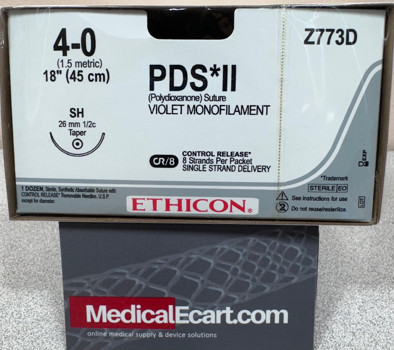 Suture, Taper Point, Size 4-0, 8-18", Violet Monofilament, Needle SH, _ Circle, Safety Organizer Tray, 1 dz/bx (Continental US Only)
