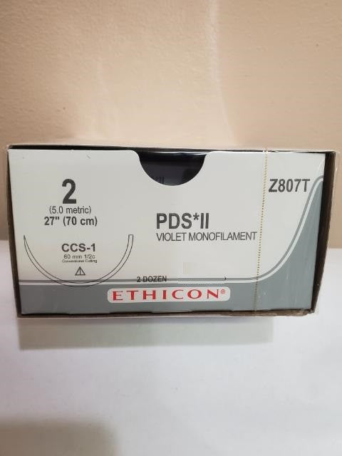 Suture, Conventional Cutting Sternum, Size 2, 27", Violet Monofilament, 2 dz/bx (Continental US Only)