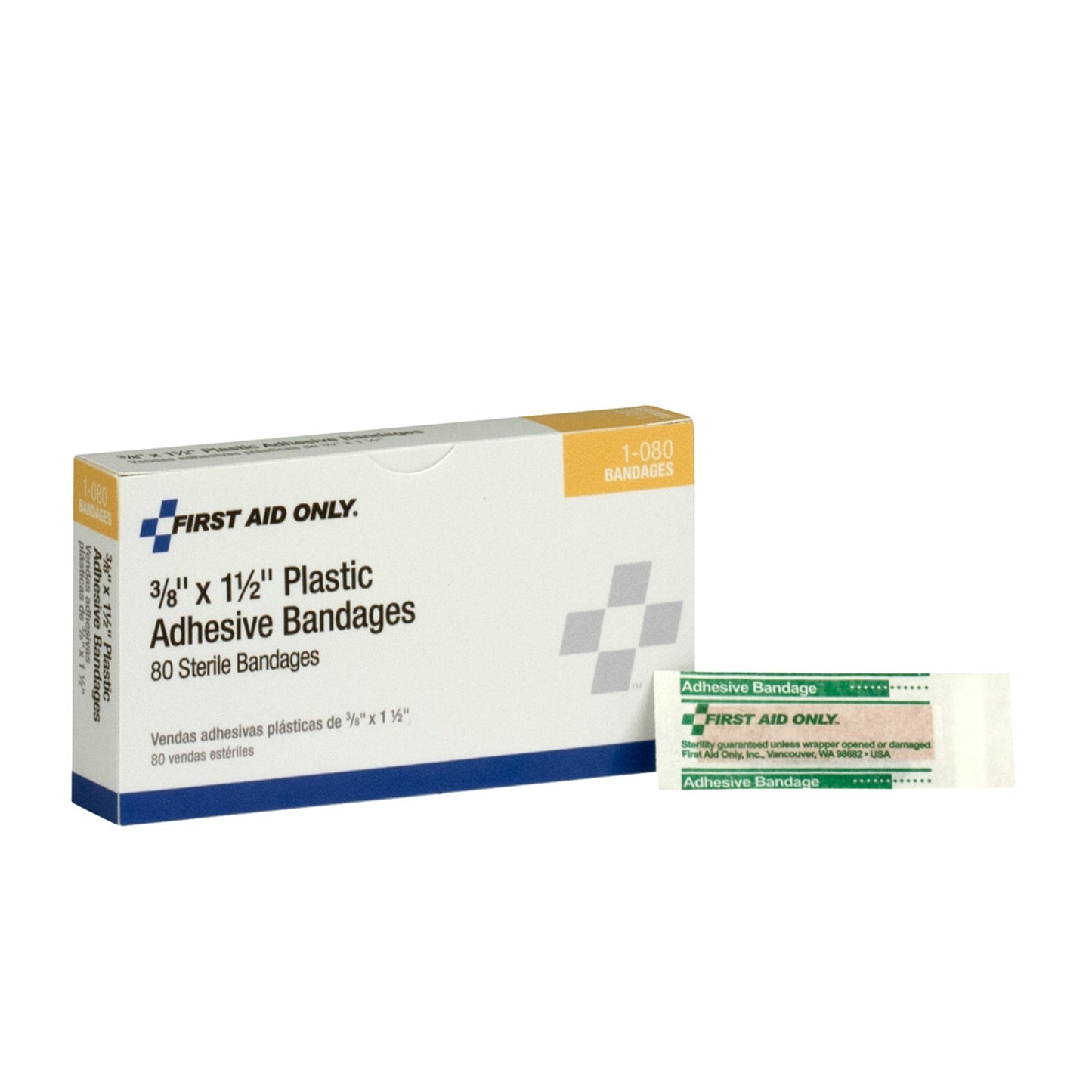 Plastic Bandages, 3/8x1.5, 80/bx (DROP SHIP ONLY - $150 Minimum Order)