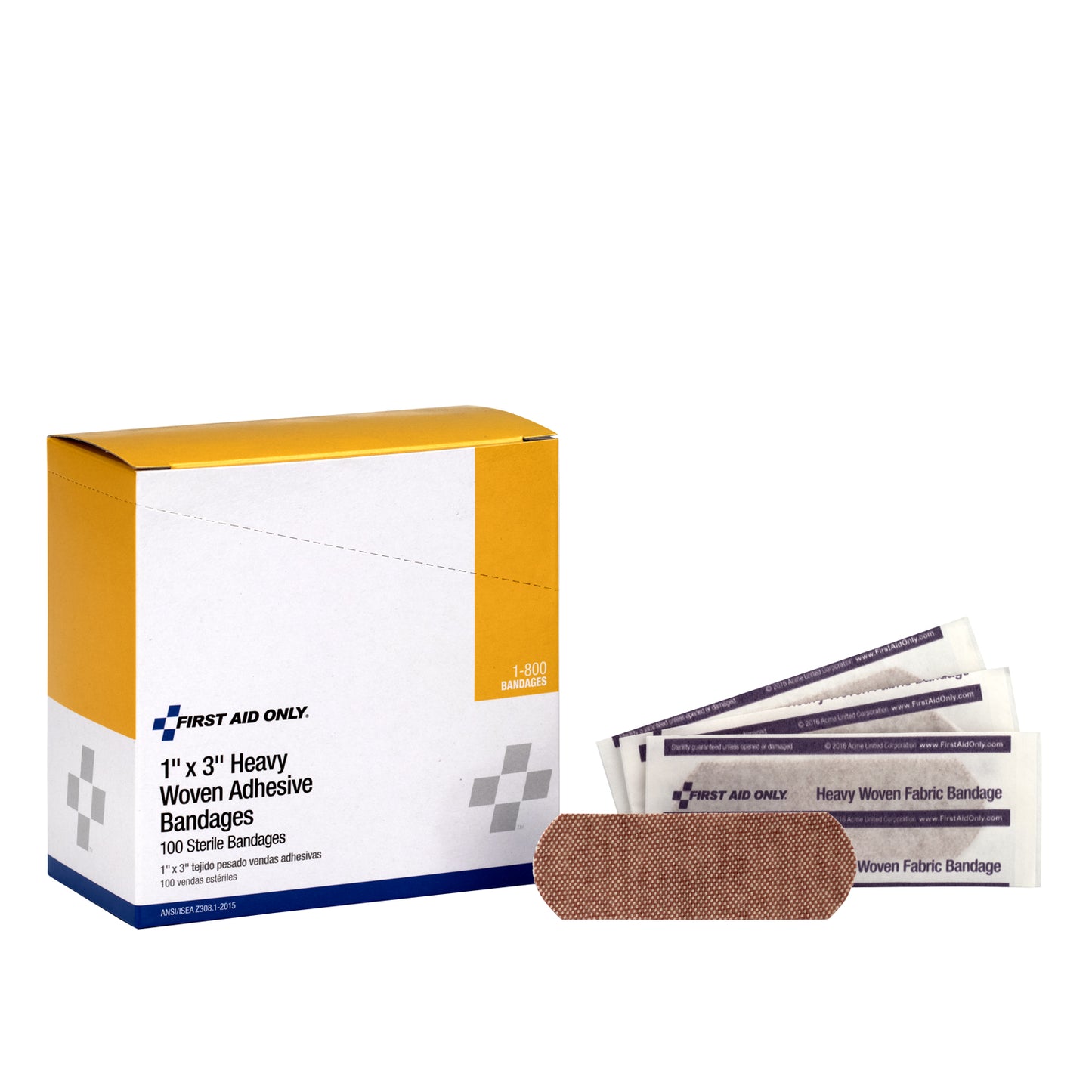 Heavy Woven Fabric Bandages, 1"x3", 100/bx (DROP SHIP ONLY - $150 Minimum Order)