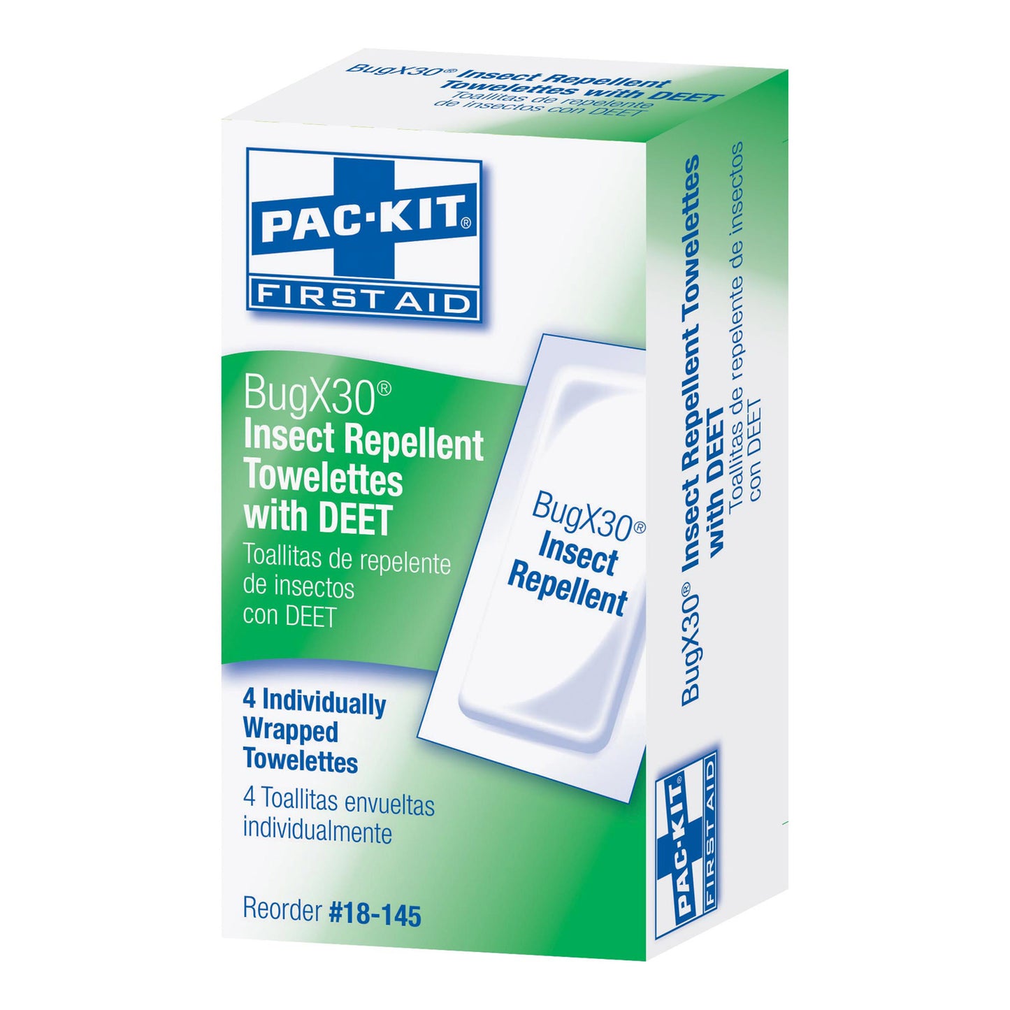 BugX30 Insect Repellent Wipes, DEET, 4/bx (DROP SHIP ONLY - $150 Minimum Order)