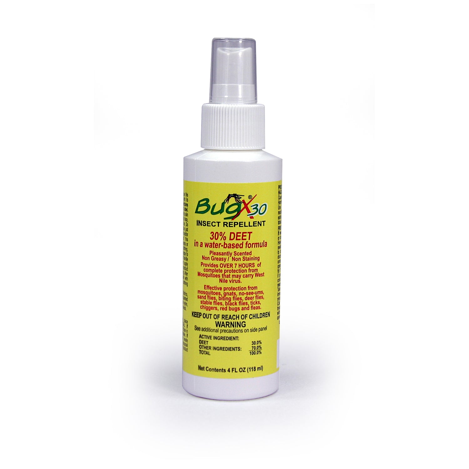 BugX30 Insect Repellent Spray, DEET, 4oz, btl , 12/cs (DROP SHIP ONLY - $150 Minimum Order)