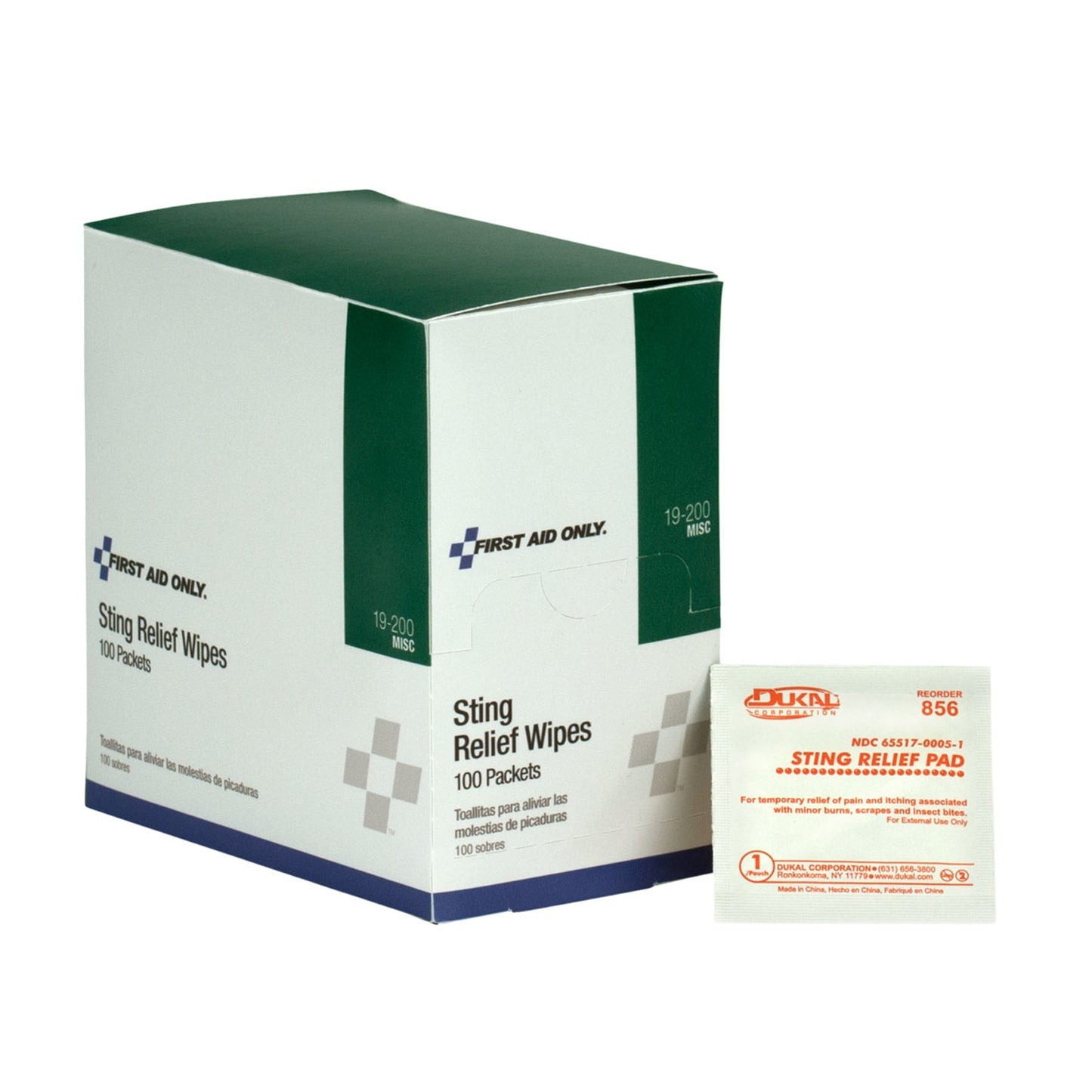Sting Relief Wipes, 100/bx  (DROP SHIP ONLY - $150 Minimum Order)