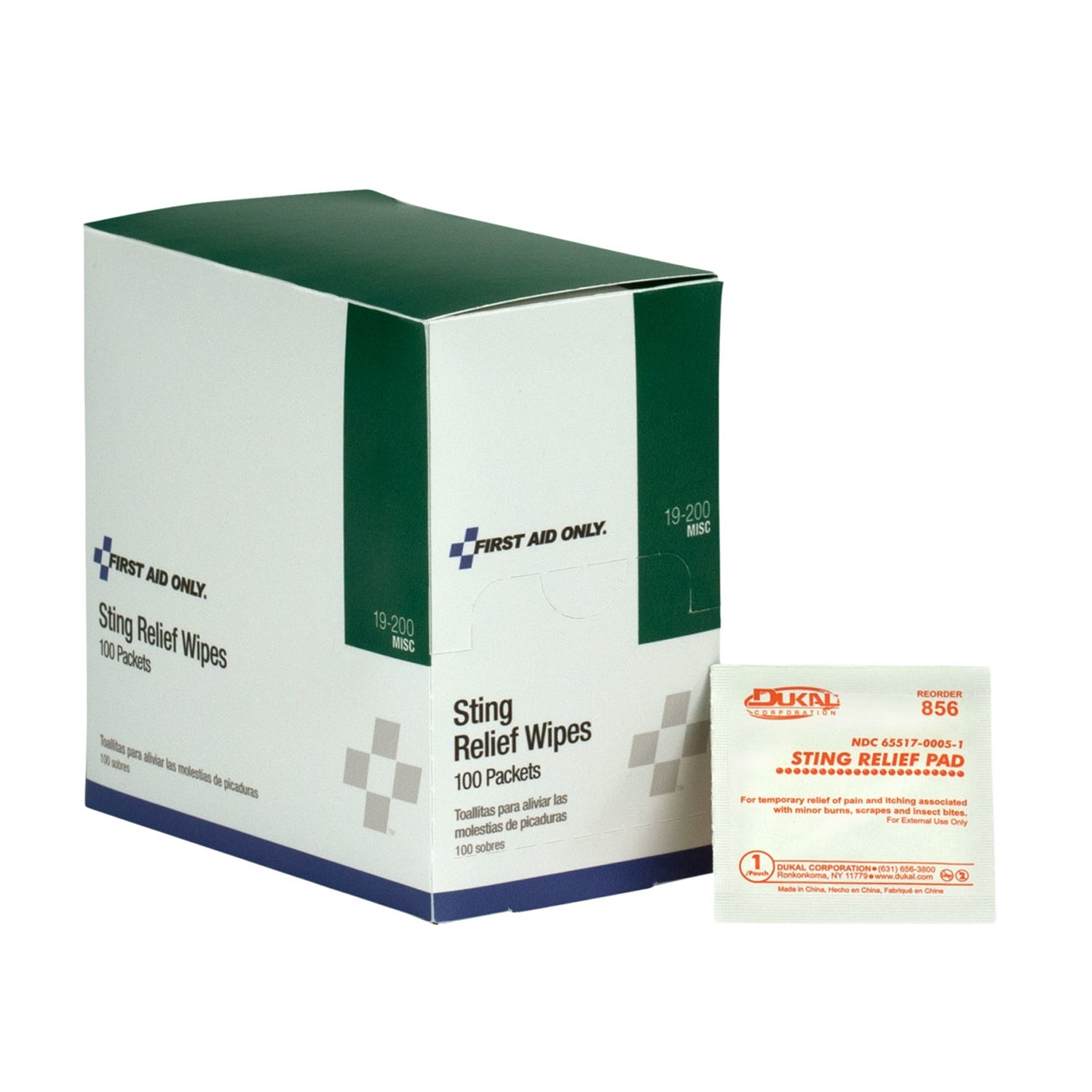 Sting Relief Wipes, 100/bx  (DROP SHIP ONLY - $150 Minimum Order)