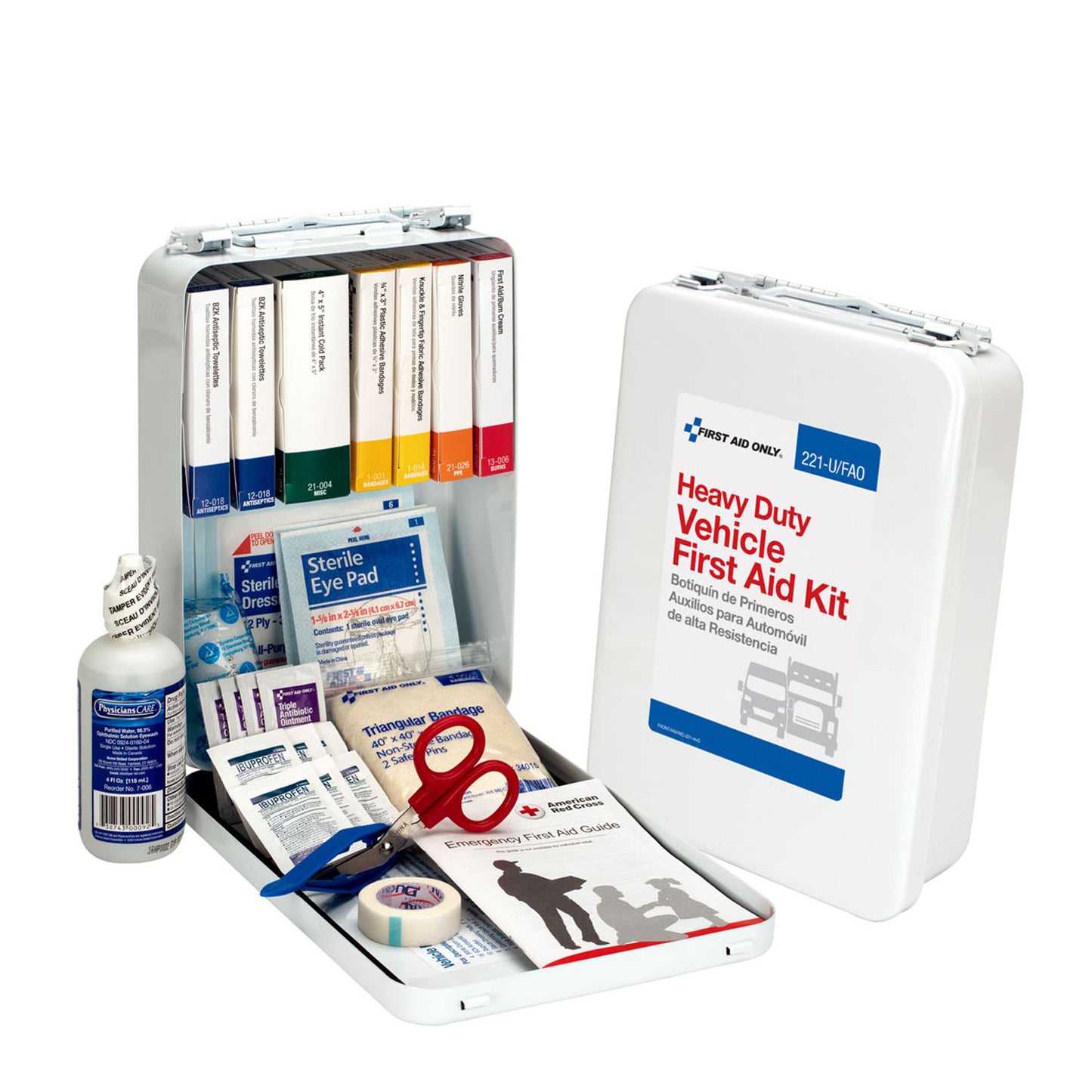 25 Person Vehicle First Aid Kit, Metal Case (DROP SHIP ONLY - $150 Minimum Order)