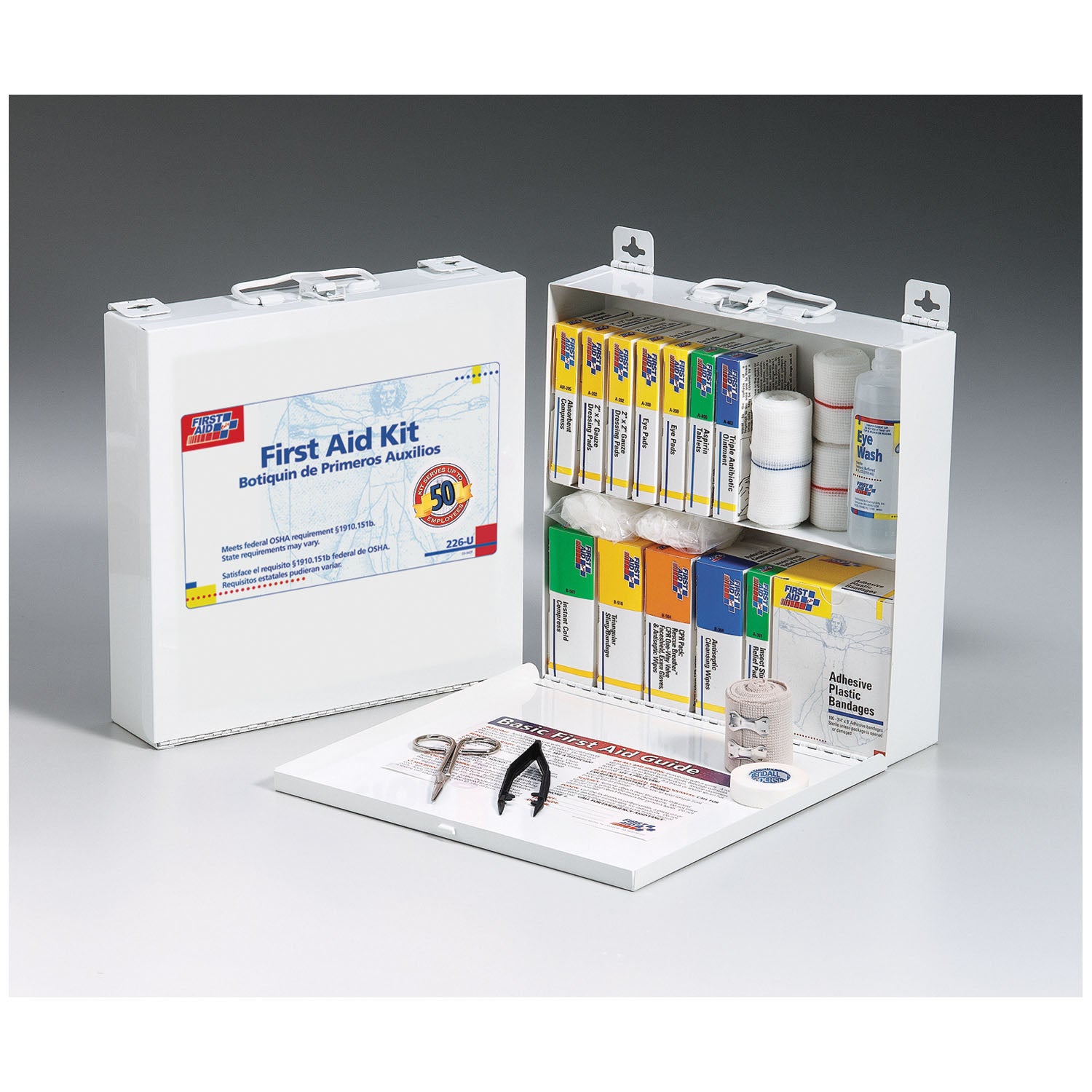 First Aid Kit, 50 Person, Metal Case (DROP SHIP ONLY - $150 Minimum Order)