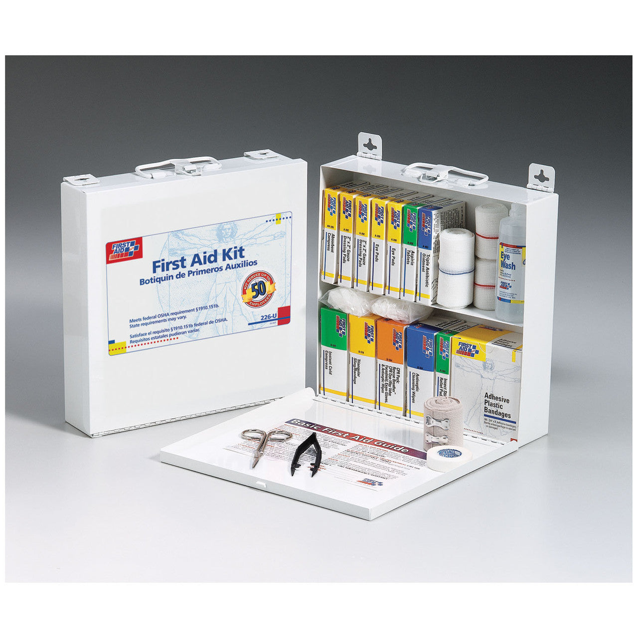 Vehicle First Aid Kit, 50 Person, Steel, Custom logo , 48/cs (DROP SHIP ONLY - $150 Minimum Order)