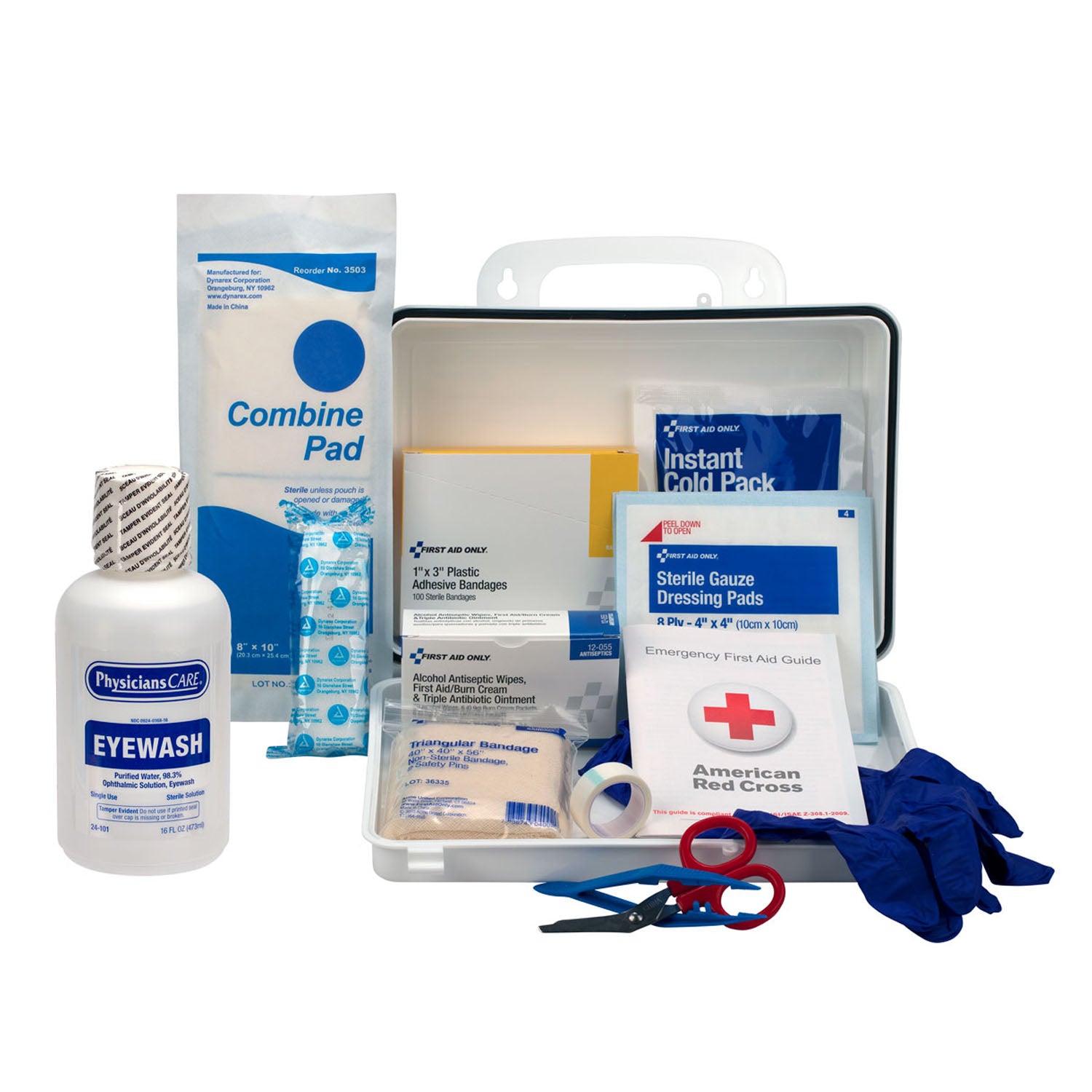 Eyewash Station, (1) 16oz Screw Cap Bottle, w/ OSHA First Aid Kit , 6/cs (DROP SHIP ONLY - $150 Minimum Order)