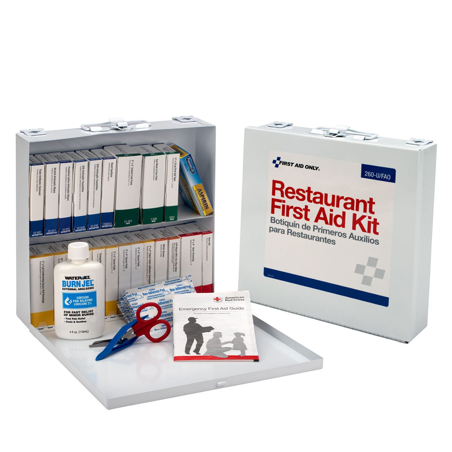 Restaurant First Aid Kit, 75 Person, Metal Case (DROP SHIP ONLY - $150 Minimum Order)