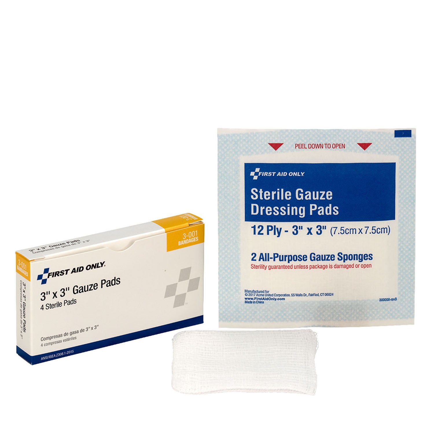 Sterile Gauze Pads, 3"x3", 4/bx  (DROP SHIP ONLY - $150 Minimum Order)