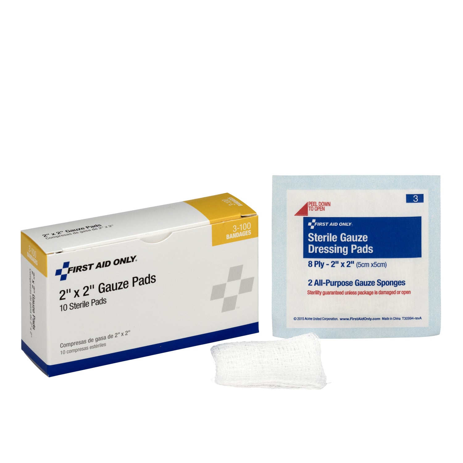 Sterile Gauze Pads, 2"x2", 10/bx   (DROP SHIP ONLY - $150 Minimum Order)