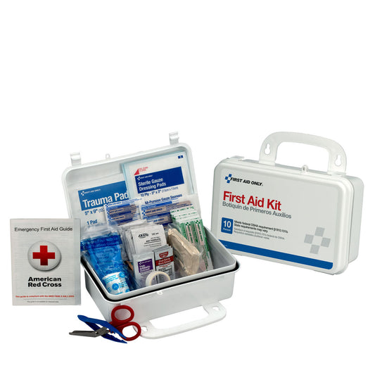 10 Person First Aid Kit, Plastic Case (DROP SHIP ONLY - $150 Minimum Order)